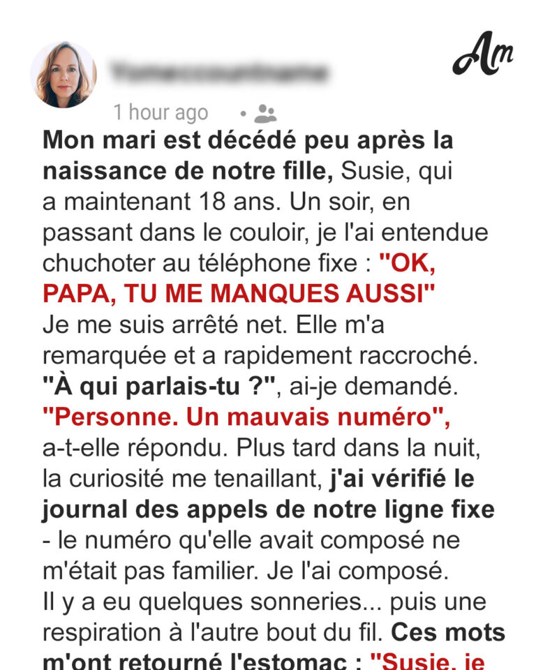 J’ai entendu ma fille murmurer « Tu me manques, papa » sur la ligne téléphonique – J’ai enterré son père il y a 18 ans