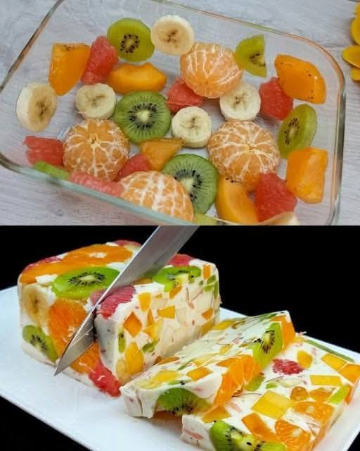Du lait et des fruits, tout simplement ! Un dessert délicieux et sain, sans gélatine ! Prêt en 5 minutes.