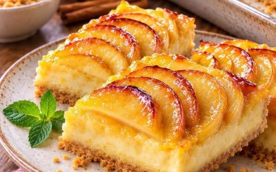 Tarte aux pommes avec crème anglaise