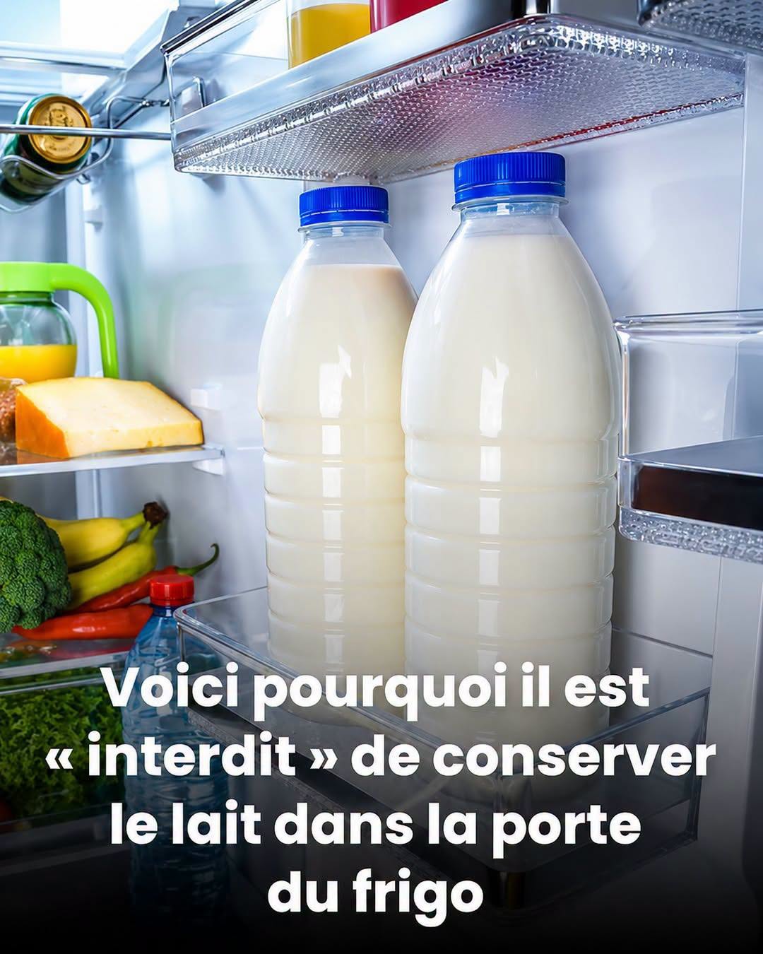 Voici Pourquoi il est “Interdit” de Conserver le Lait dans la Porte du Frigo.